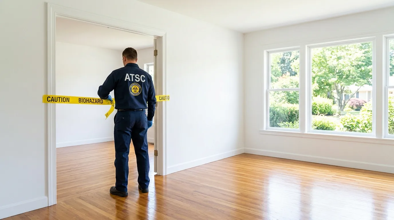 Certified biohazard cleanup crew performing Decomposition Cleanup in Astoria